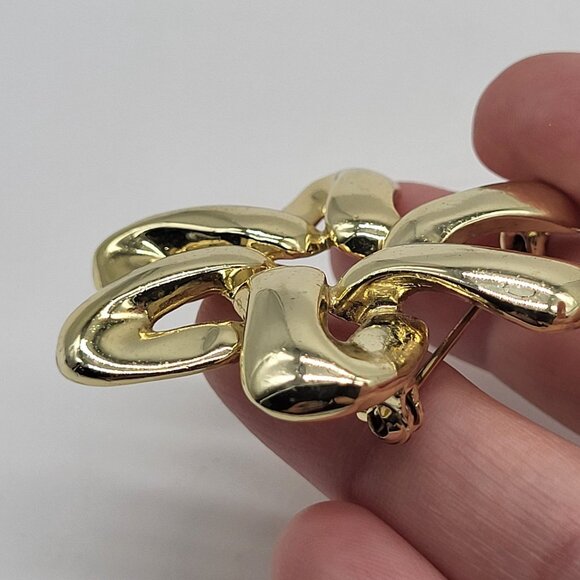 VTG Gold Tone Twisted Star Flower Pin Brooch - Picture 6 of 6
